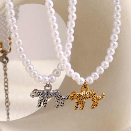 1 Piece Beaded Hollow - out Tiger Stainless Steel Waterproof Women's Beaded Necklaces