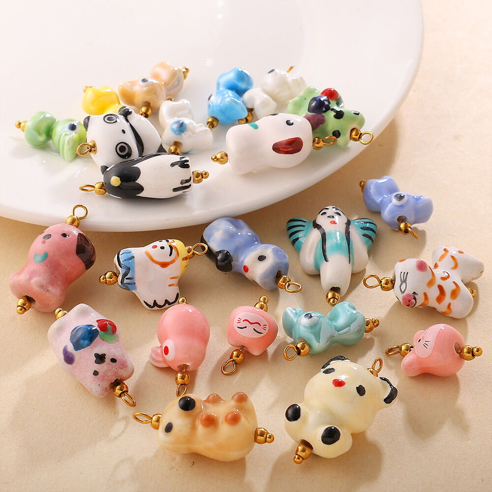 Ciondolo fai da te a forma di animaletto in ceramica, 1 pezzo 2