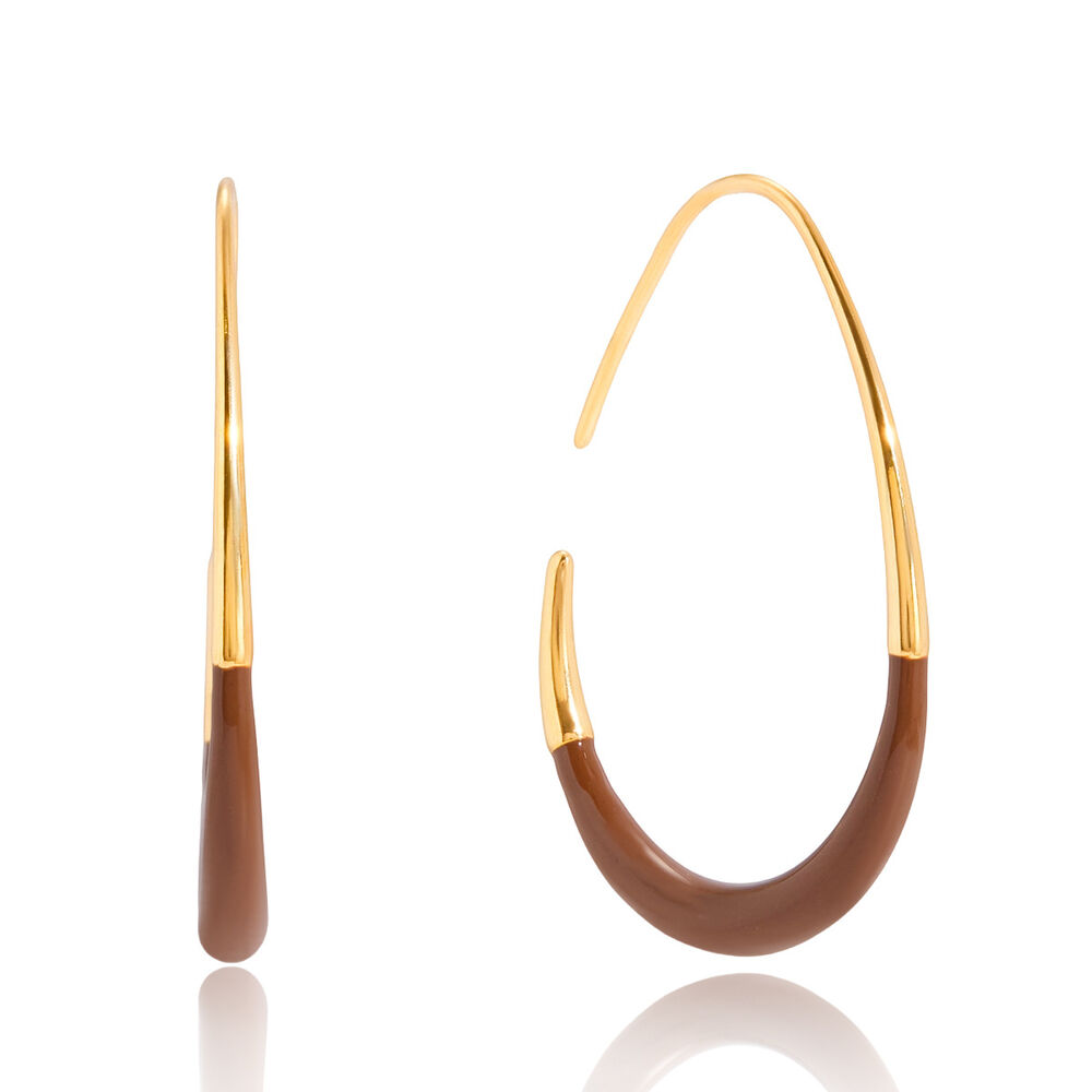 1 Pair Classic Mixed Color Oval Stainless Steel Waterproof Women's Hoop Earrings