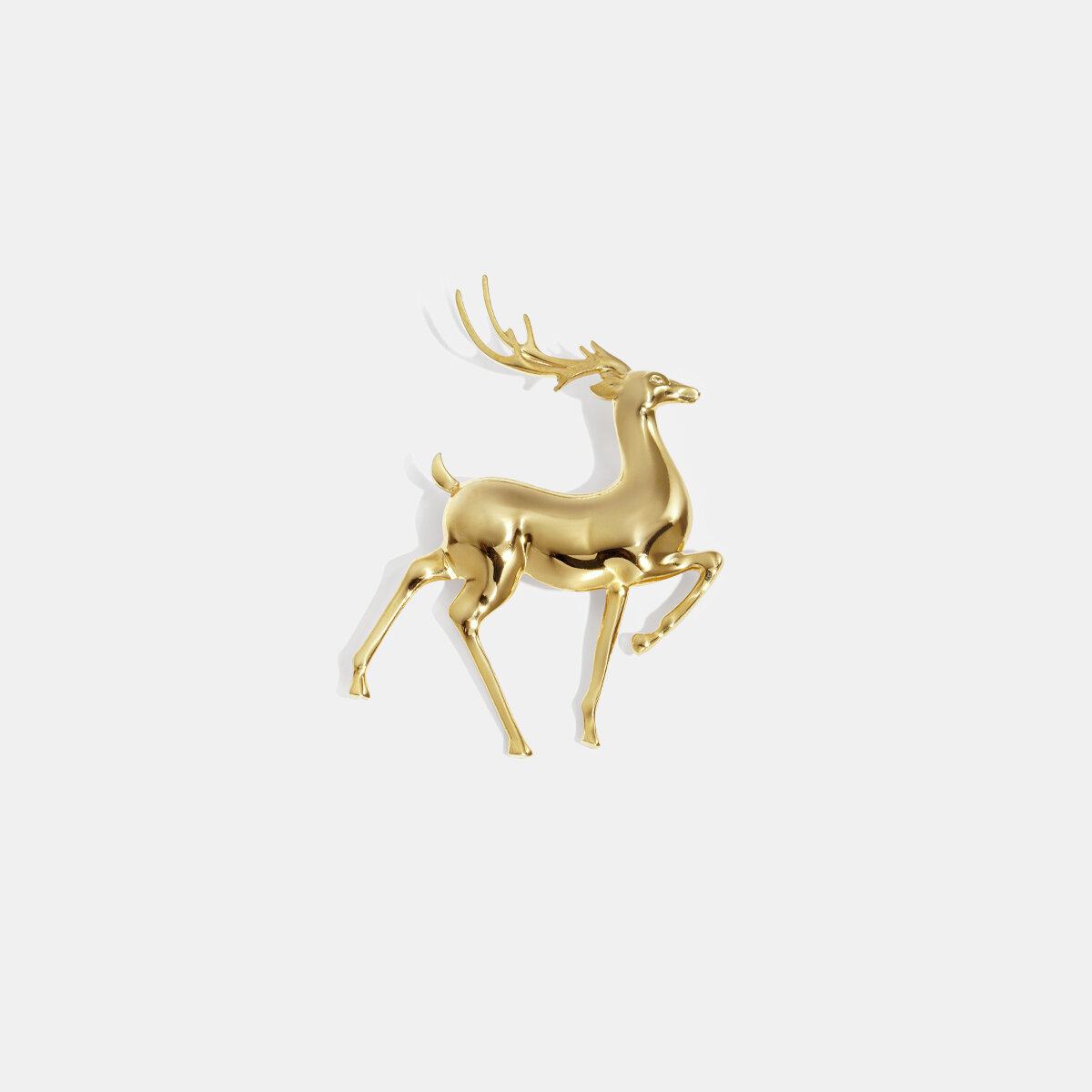1 Piece Deer Shape Stainless Steel Waterproof Gold Color Brooch h5 Picture3