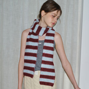 1 Piece Stripe Mixed Color Wool Blend Winter Scarf h5 Picture2