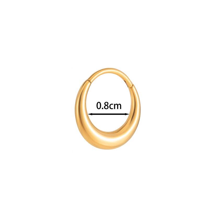 1 Piece Simple Circle Titanium Alloy Gold Color Hoop Earring h5 Picture2