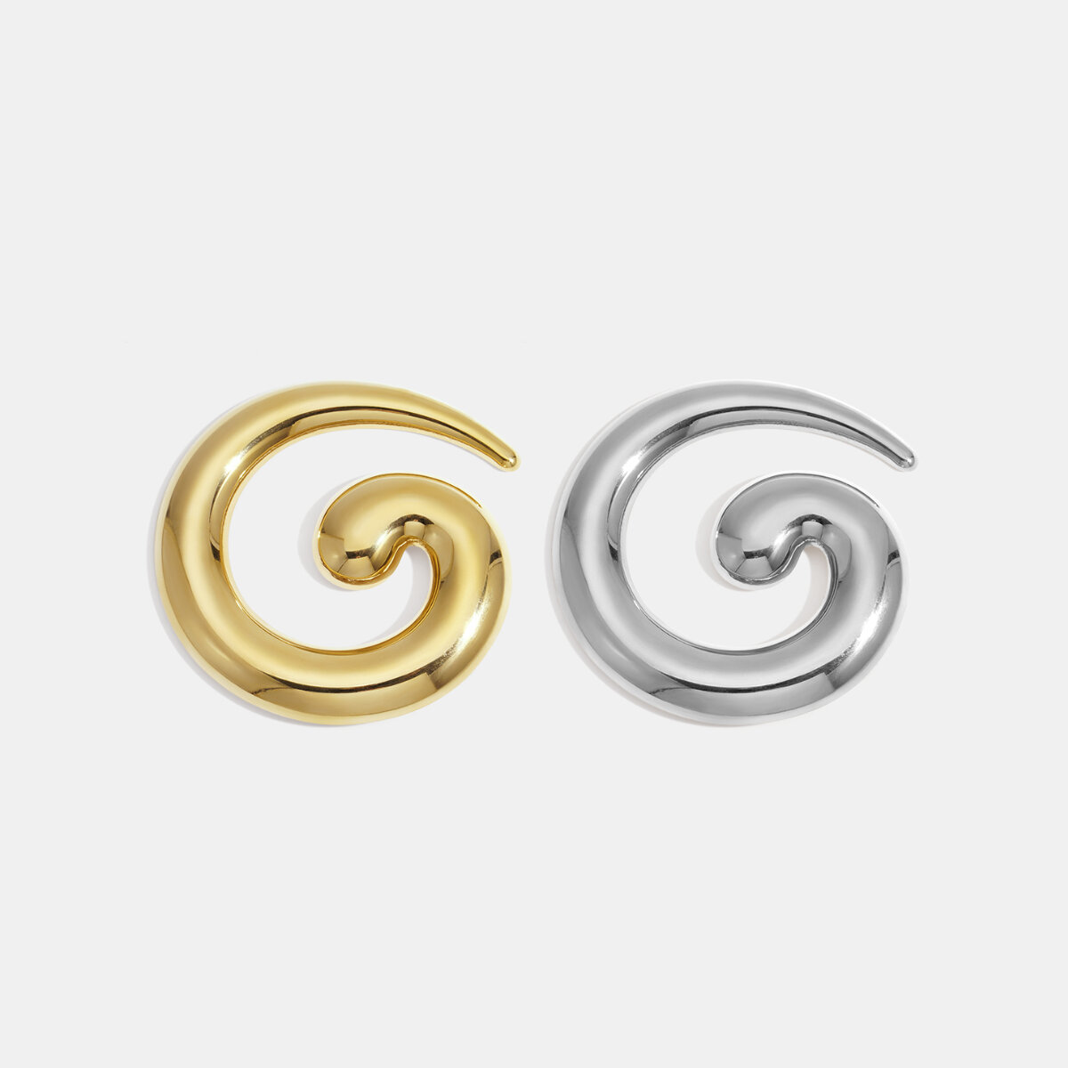 1 Piece Vortex Shape Stainless Steel Waterproof Gold Color Brooch