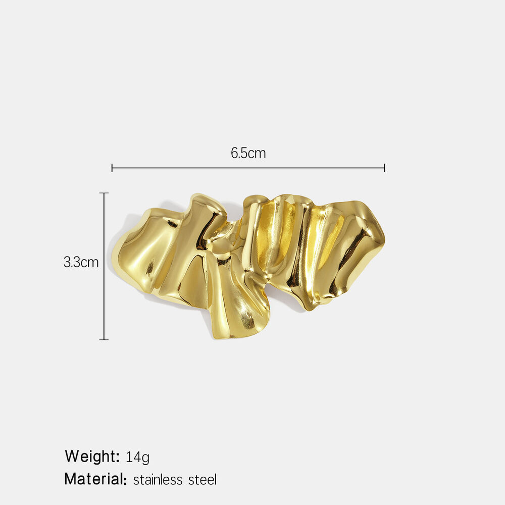 1 Piece Irregular Shape Stainless Steel Waterproof Gold Color Brooch h5Picture2