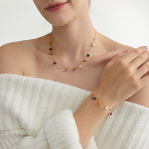 Classic Irregular Shape Natural Stone Stainless Steel Waterproof Women's Jewelry Sets h5 Picture4