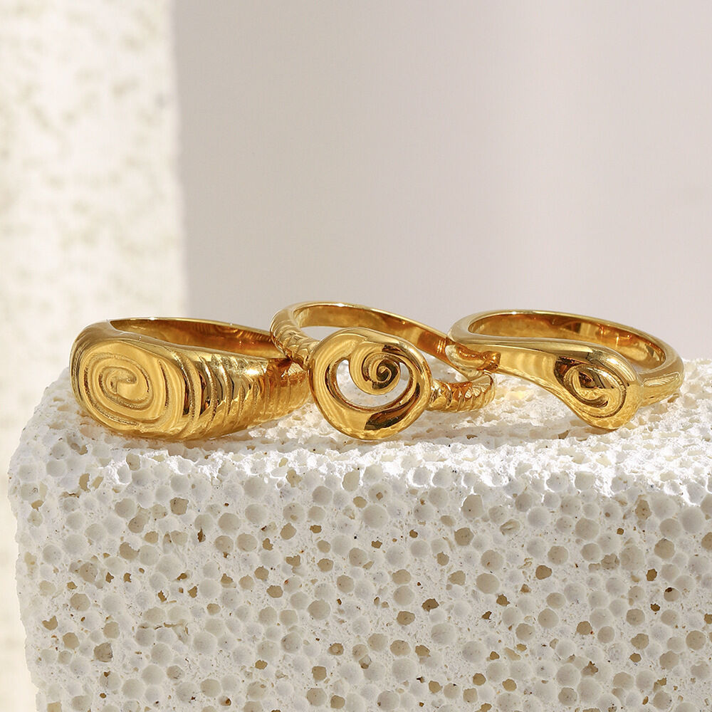 1 Piece Simple Series Daily Circle Stainless Steel Waterproof Statement Rings