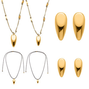 Modern Irregular Shape Stainless Steel Waterproof Gold Color Women's Jewelry Sets h5 Picture6