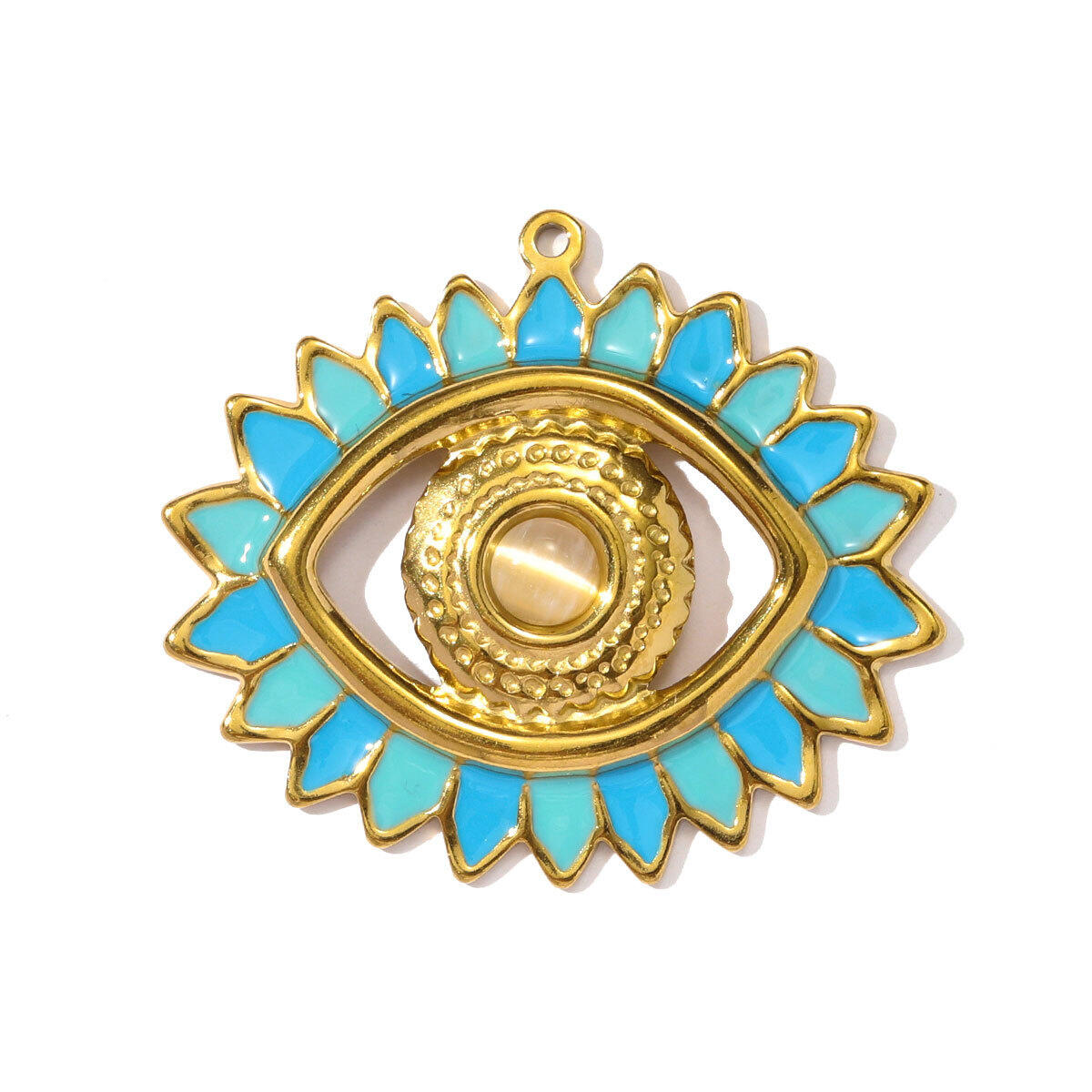 1 Piece Dazzling Devil's Eye Stainless Steel Waterproof Women's Pendants 