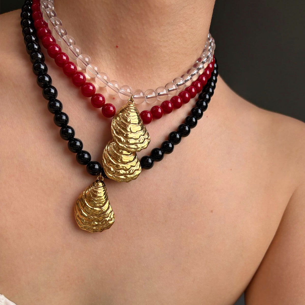 Collana con ciondolo in perline di vetro da 1 pezzo