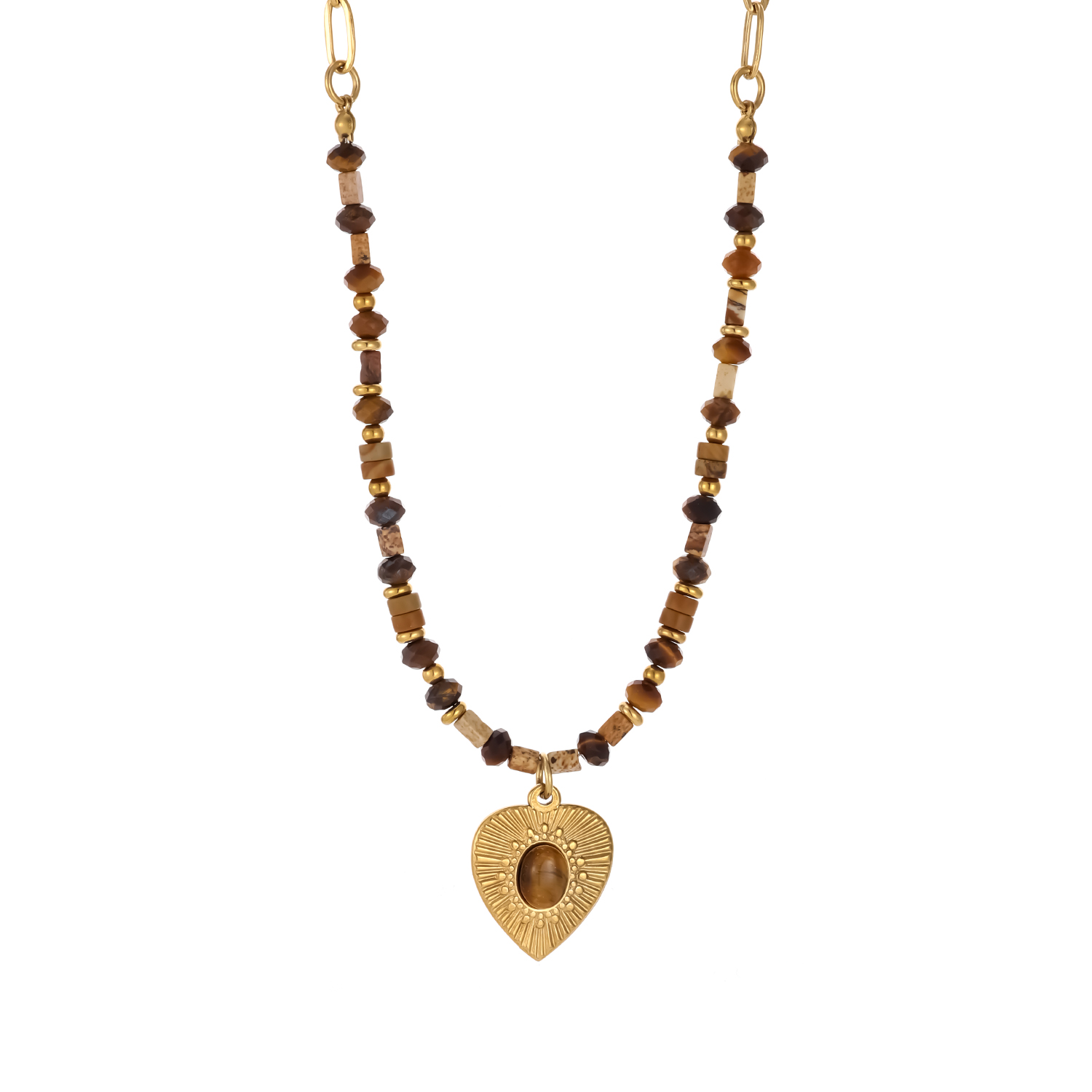 Collana con ciondolo da donna in pietre naturali a forma di elefante classico, 1 pezzo 2