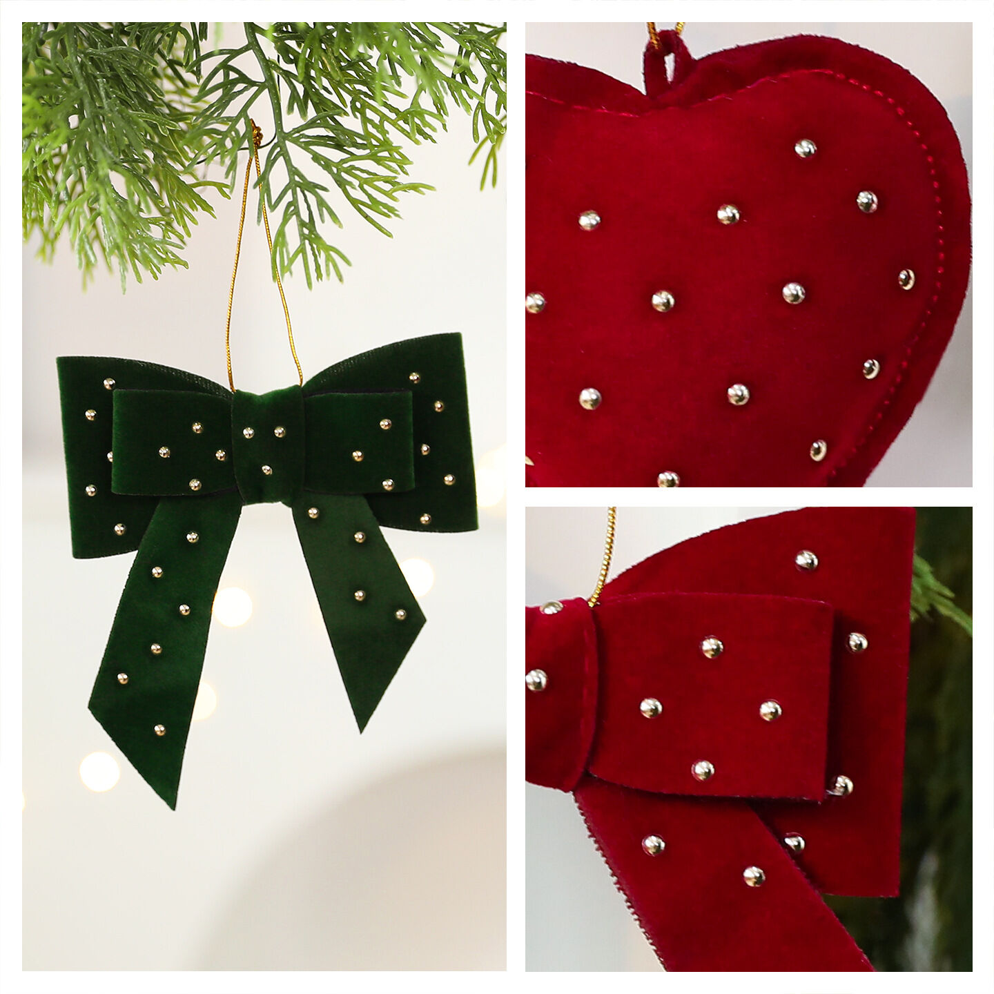 1 Stück Weihnachtsschleife & Herz Polyester Damen Partyzubehör Bild4