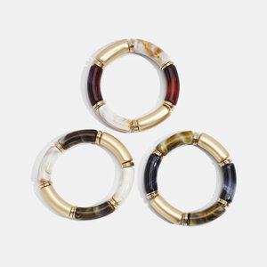 1 Piece Retro Gradient Color Acrylic Beaded Bracelet h5 Picture4