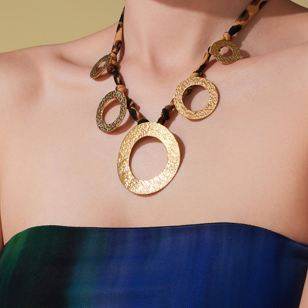 1 Piece Fashionable Thread Stainless Steel Waterproof Gold Color Women's Pendant Necklaces h5Picture4