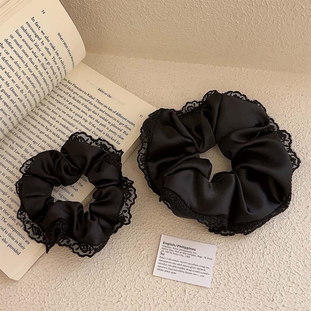 1 Piece Romantic Black Lace Polyester Women's Scrunchies 2