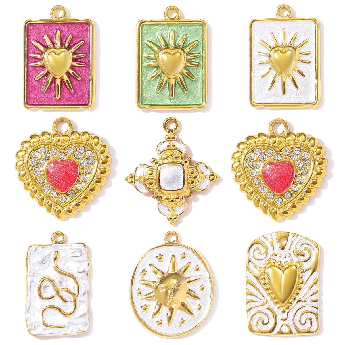 1 Piece Romantic Heart Stainless Steel Waterproof Women's Pendants h5 Picture5