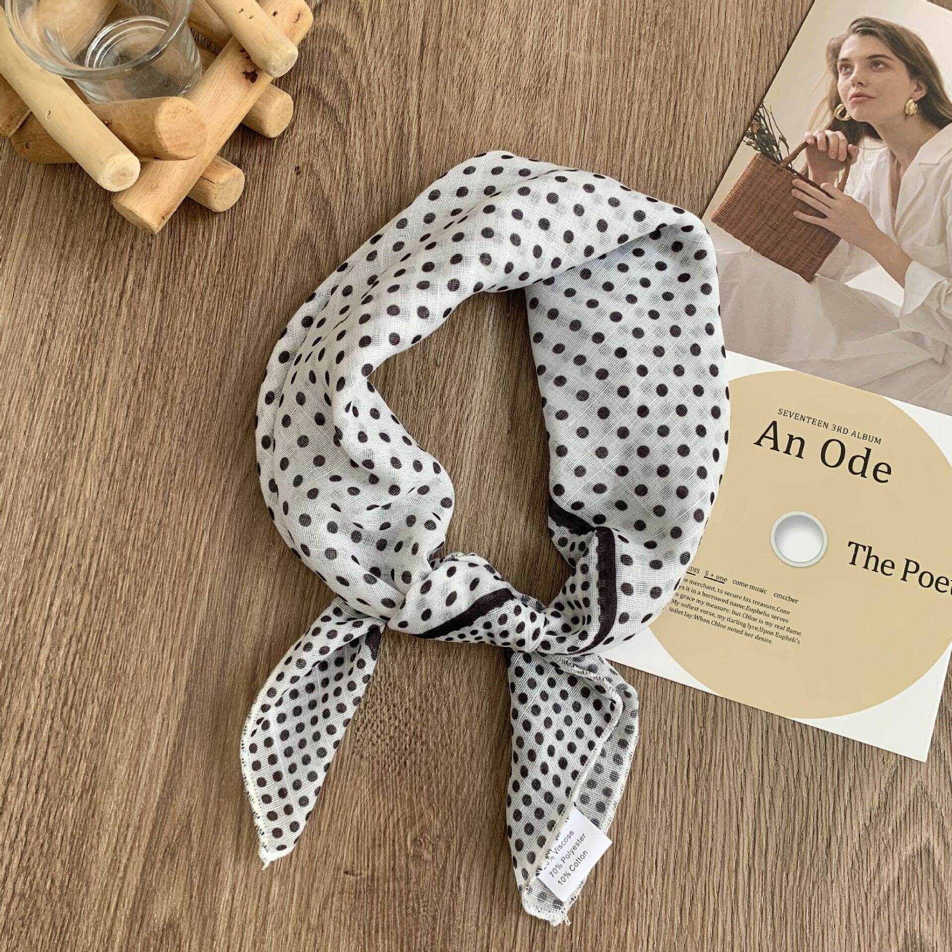 1 Parça Çok Renkli Polka Noktalı Polyester Kadın Bandanası h5 