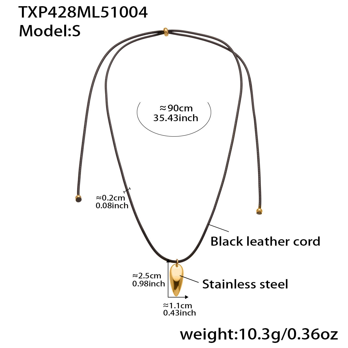 Txp428-Small Gold Necklace 90Cm Picture6