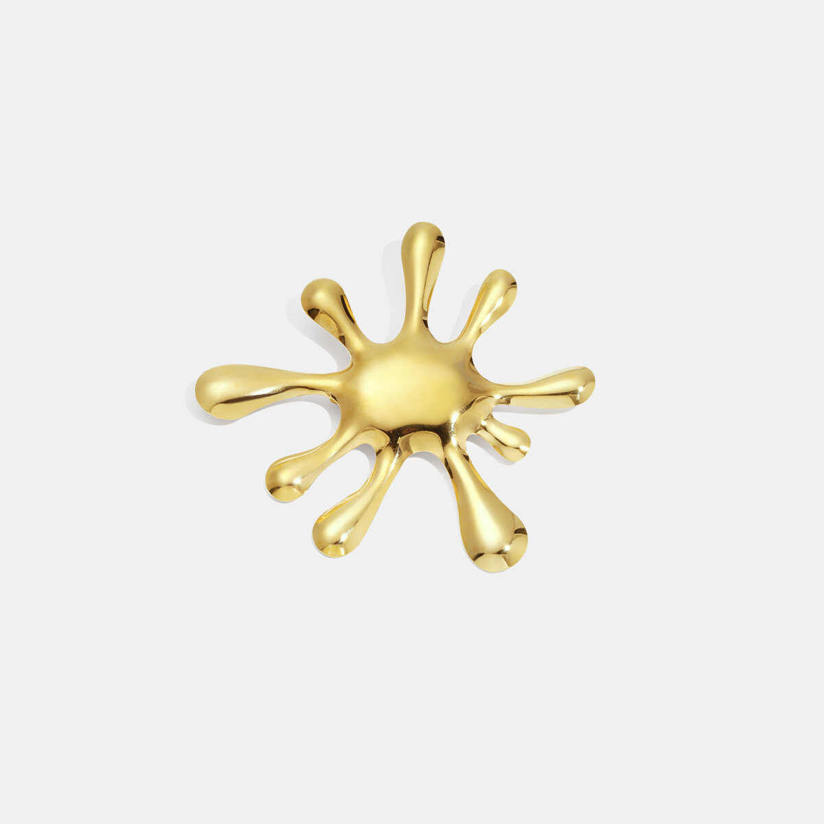 1 Piece Irregular Shape Stainless Steel Waterproof Gold Color Brooch Picture3