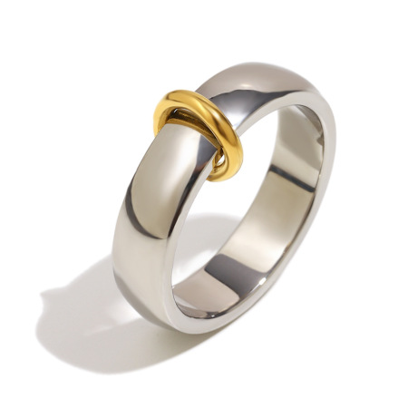 1 Stück Simple Series Daily Circle Edelstahl Wasserdichter Damenring im minimalistischen Stil