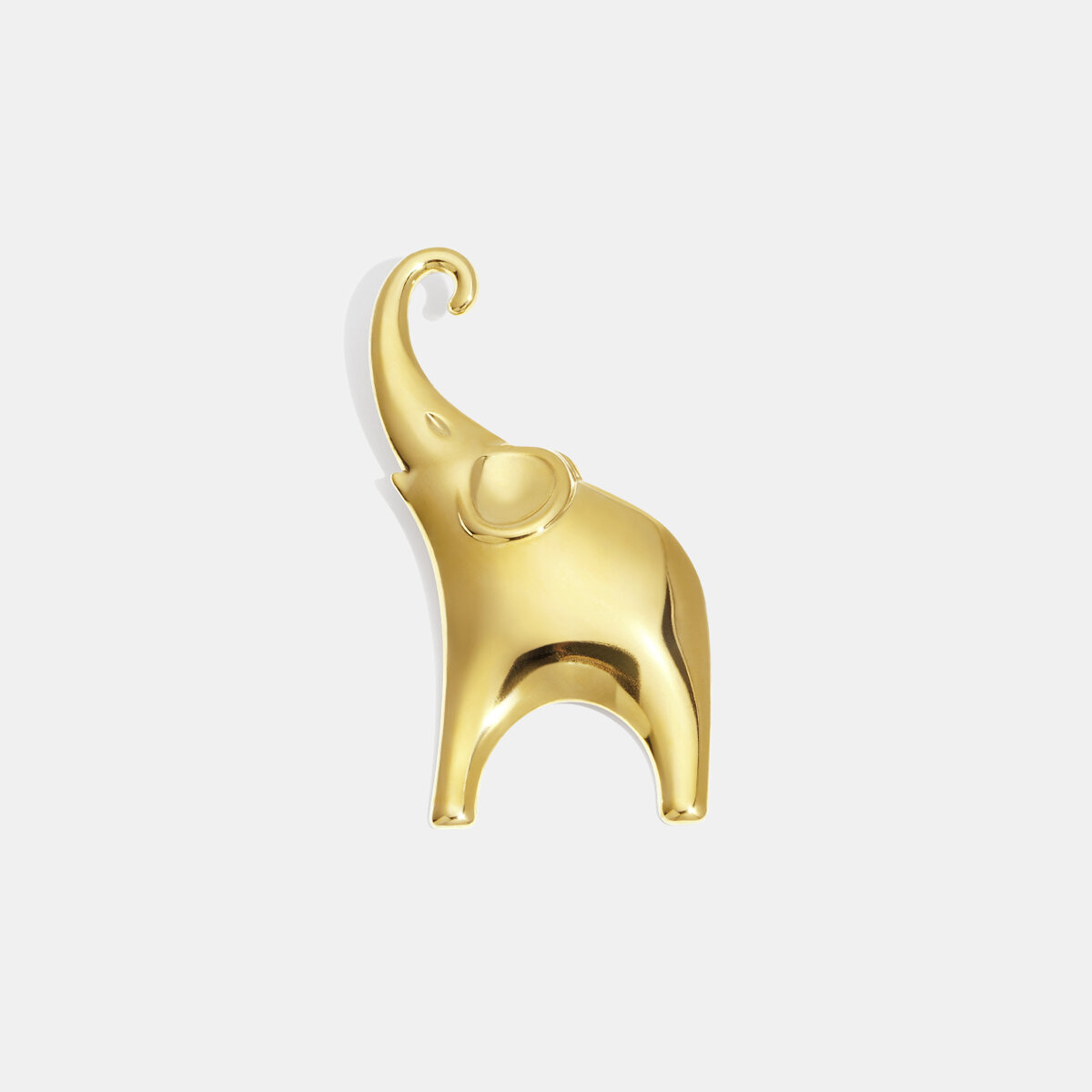1 Piece Elephant Shape Stainless Steel Waterproof Gold Color Brooch 2