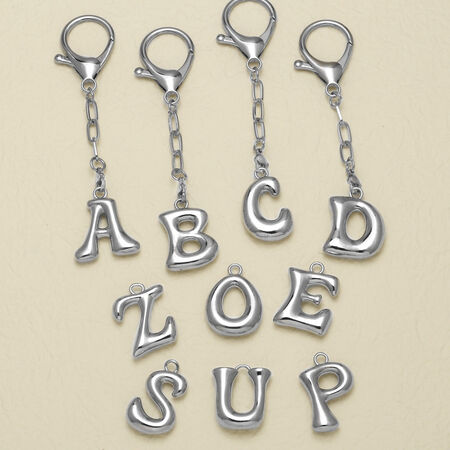 1 Piece Bubble Letter Copper Keychain