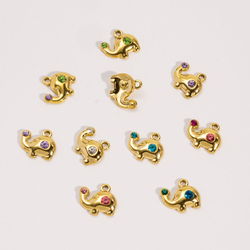 1 Piece Simple DIY Cute Elephant Stainless Steel Waterproof Women's Pendants h5 Picture3