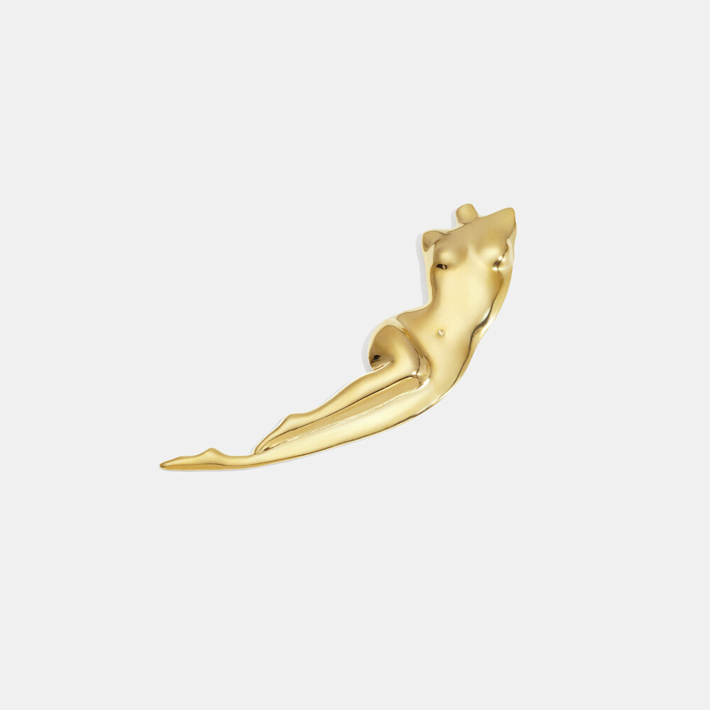 1 Piece Human Body Sculpture Stainless Steel Waterproof Gold Color Brooch