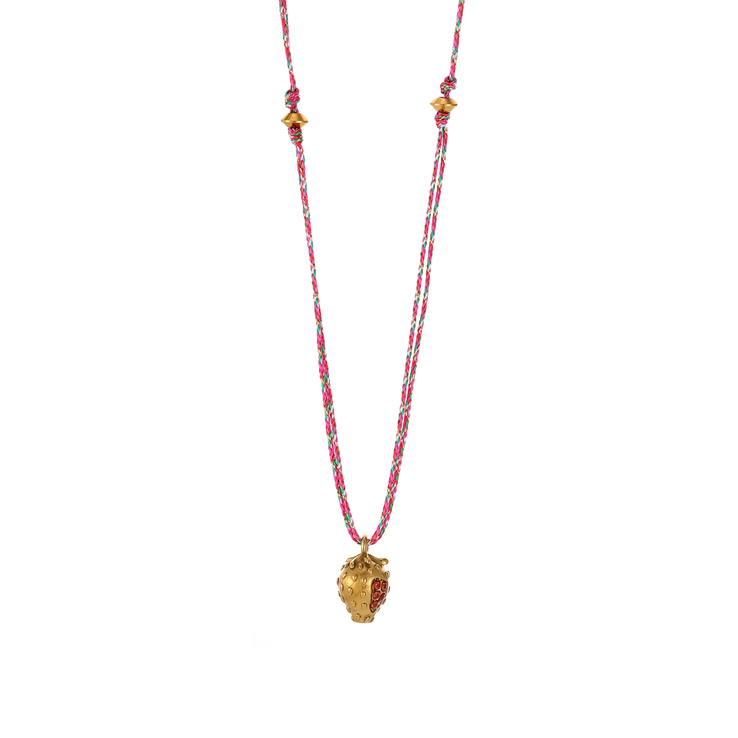 Collier tressé sophistiqué pour femme, en acier inoxydable imperméable, motif fraise (1 pièce)