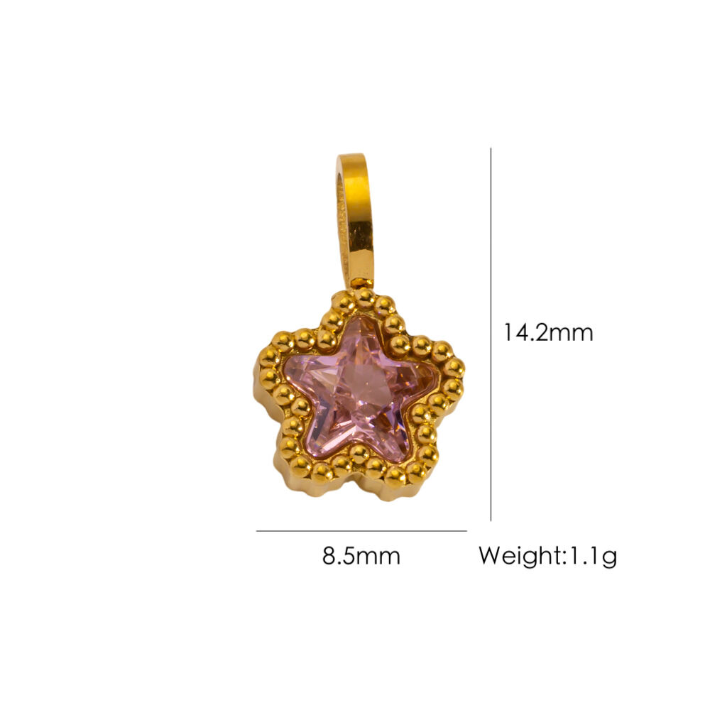 1 Piece  Versatile DIY Flower Sun Stainless Steel Waterproof  Gold Color  Women's Pendants 