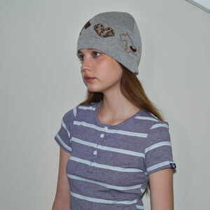 1 Piece Cute Heart Leopard Pattern Wool Blend Knitted Hat h5 Picture2