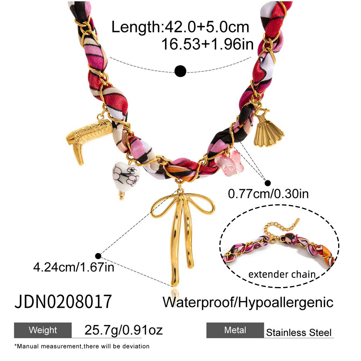 1 Piece Luxurious Bow Knot Stainless Steel Waterproof Gold Color Women's Pendant Necklaces h5 Picture2