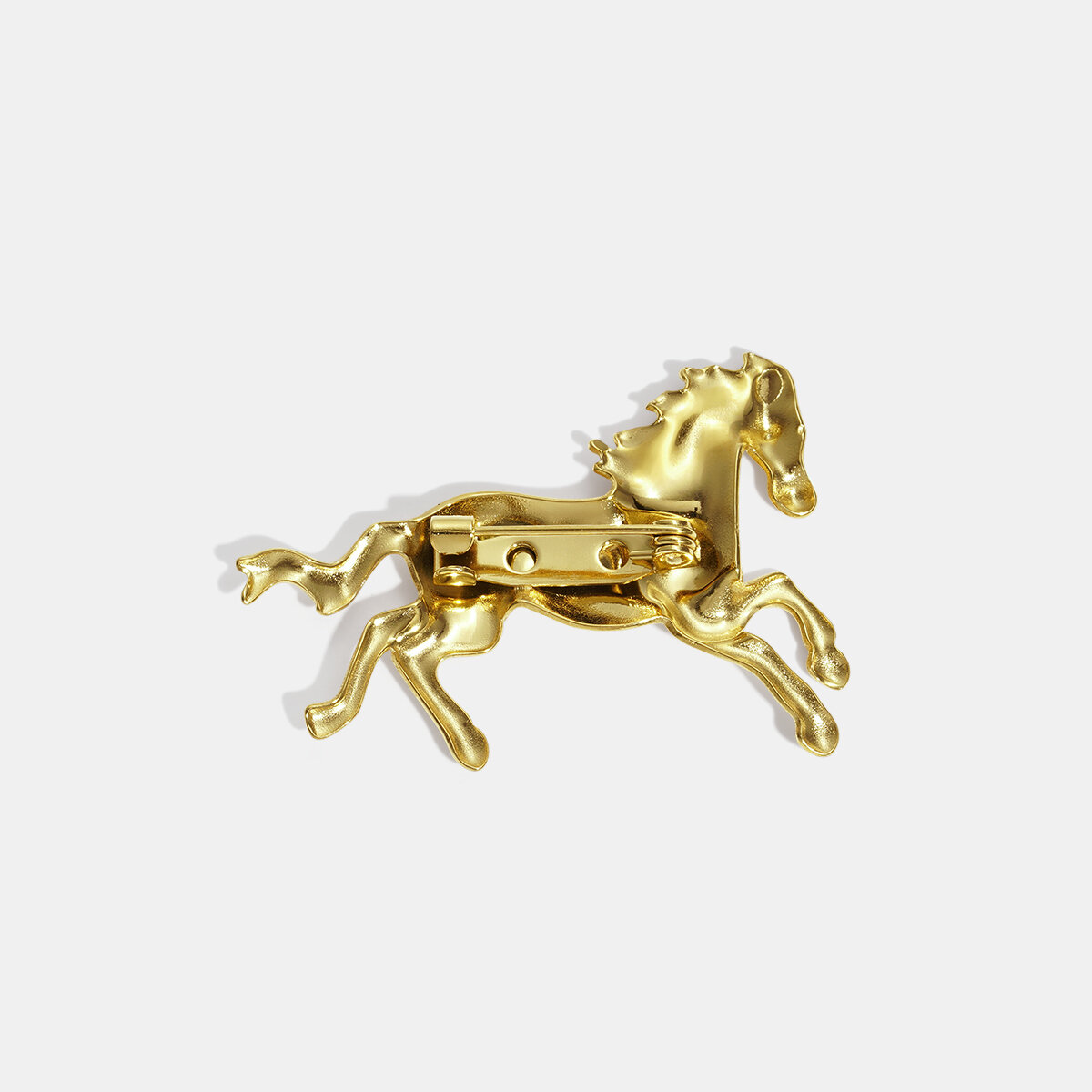 1 Piece Horse Shape Stainless Steel Waterproof Gold Color Brooch Picture5