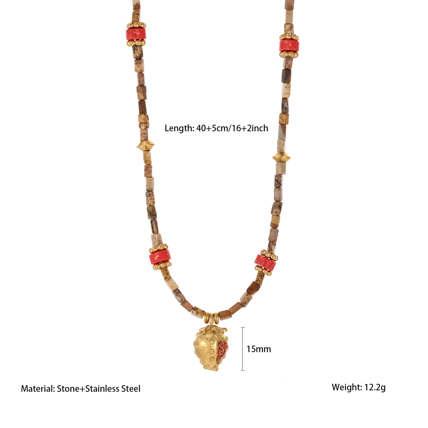1 Piece Classic Elephant Natural Stones Women's Pendant Necklaces h5 
