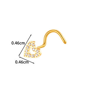 1 Piece Delicate Flower Titanium Alloy Gold Color Zircon Women's Nose Stud h5 Picture2