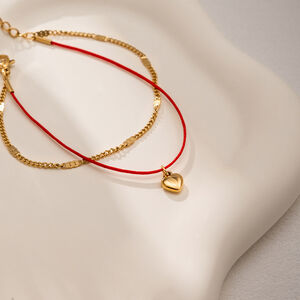 1 Piece Romantic Heart Stainless Steel Waterproof Gold Color Women's Charm Bracelets h5 Picture5