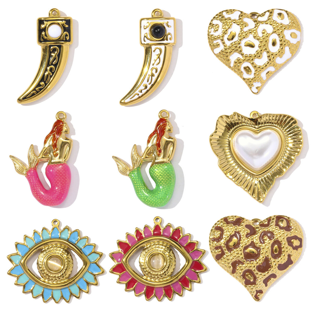 1 Piece Dazzling Devil's Eye Stainless Steel Waterproof Women's Pendants h5 Picture5