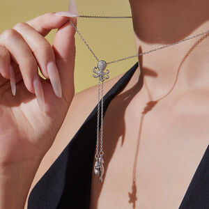 1 Piece Marine Series Stainless Steel Waterproof Gold Color Zircon Women's Pendant Necklaces h5 Picture5