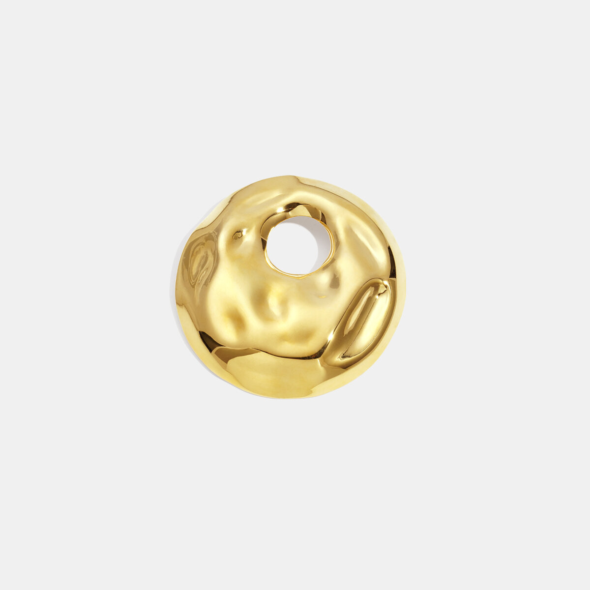 1 Piece Hollow Circle Stainless Steel Waterproof Gold Color Brooch 2