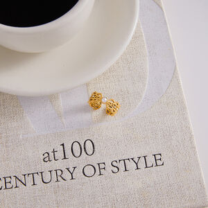1 Piece Modern Hollowed-out Stainless Steel Waterproof Gold Color Women's Gemstone Rings h5 Picture5