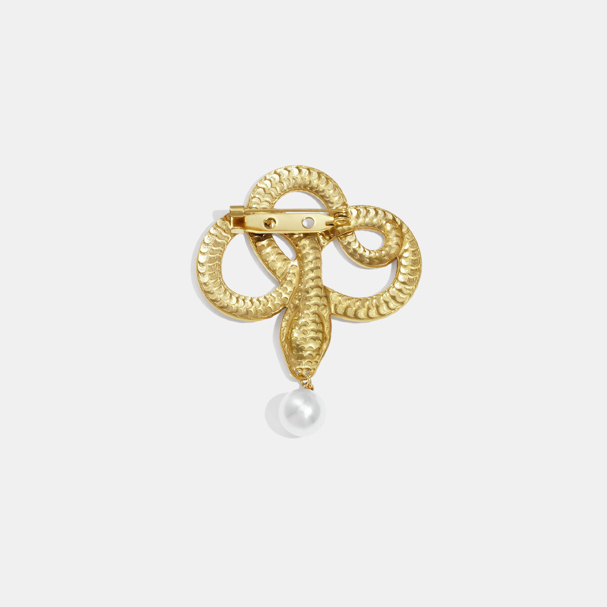 1 Piece Snake Shape Stainless Steel Waterproof Gold Color Brooch Picture5
