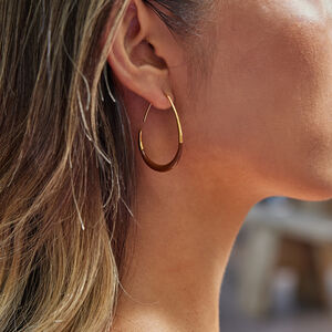 1 Pair Classic Mixed Color Oval Stainless Steel Waterproof Women's Hoop Earrings h5 Picture6