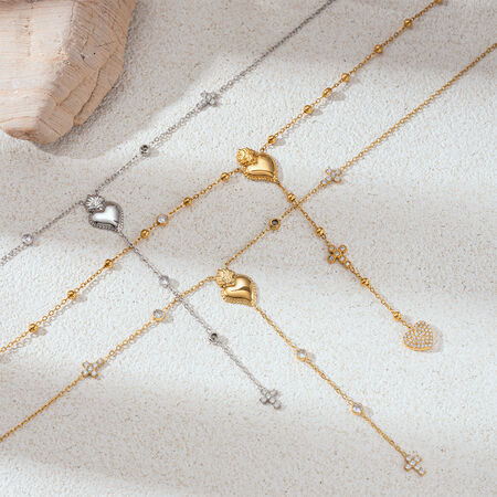 1 Piece Heart Stainless Steel Waterproof Pendant Necklace 2