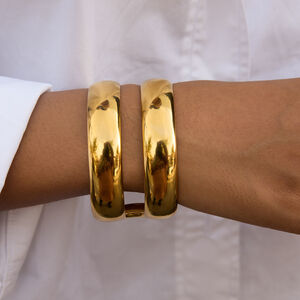 Braccialetti da donna color oro impermeabili in acciaio inossidabile classico a tinta unita, 1 pezzo h5 Immagine3