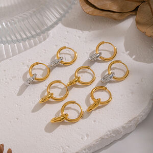 1 Pair Heart Stainless Steel Waterproof Mixed Color Drop Earrings h5 Picture2