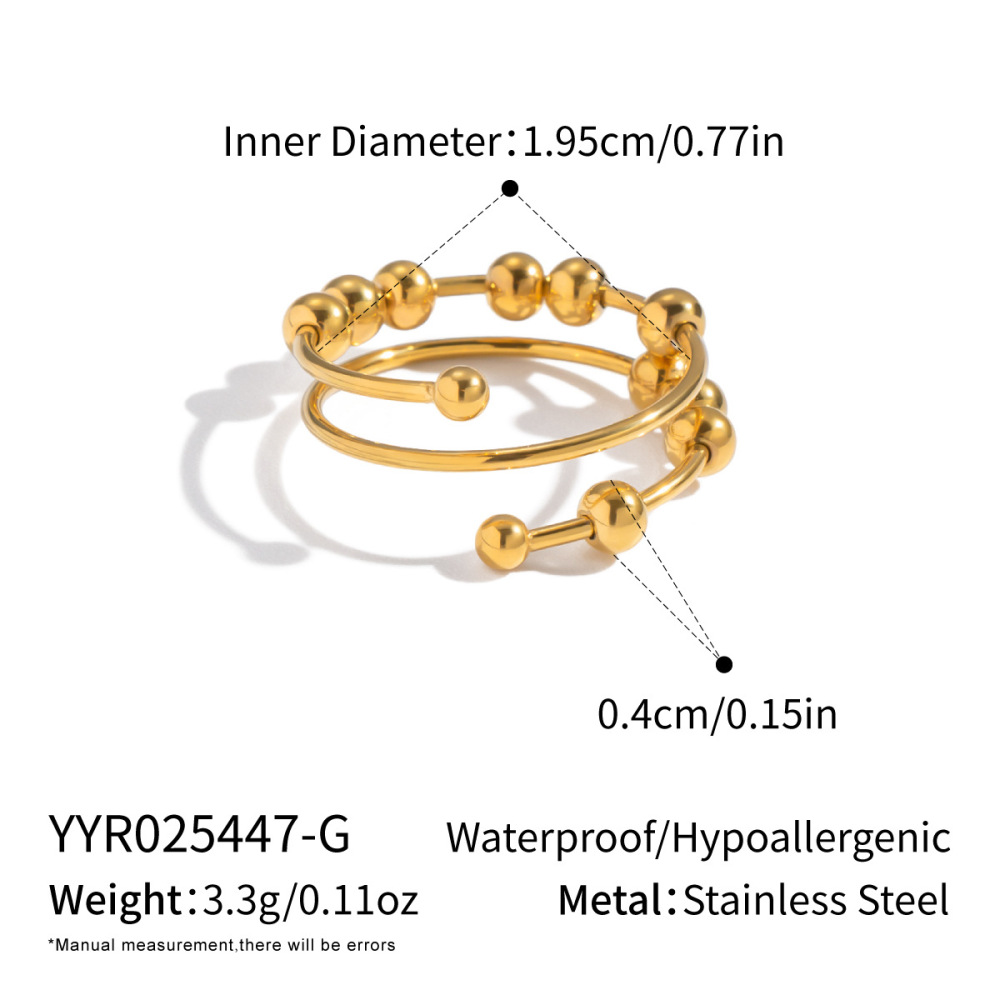 1 Stück Perlen Edelstahl Wasserdichter Statement-Ring h5Bild2