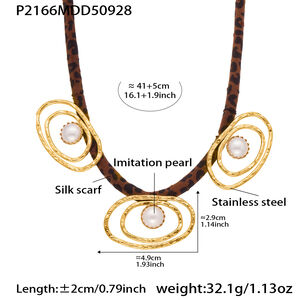 1 Piece Fashionable Thread Stainless Steel Waterproof Gold Color Women's Pendant Necklaces h5