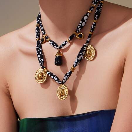 1 Piece Designable Circle Stainless Steel Waterproof Gold Color Women's Pendant Necklaces