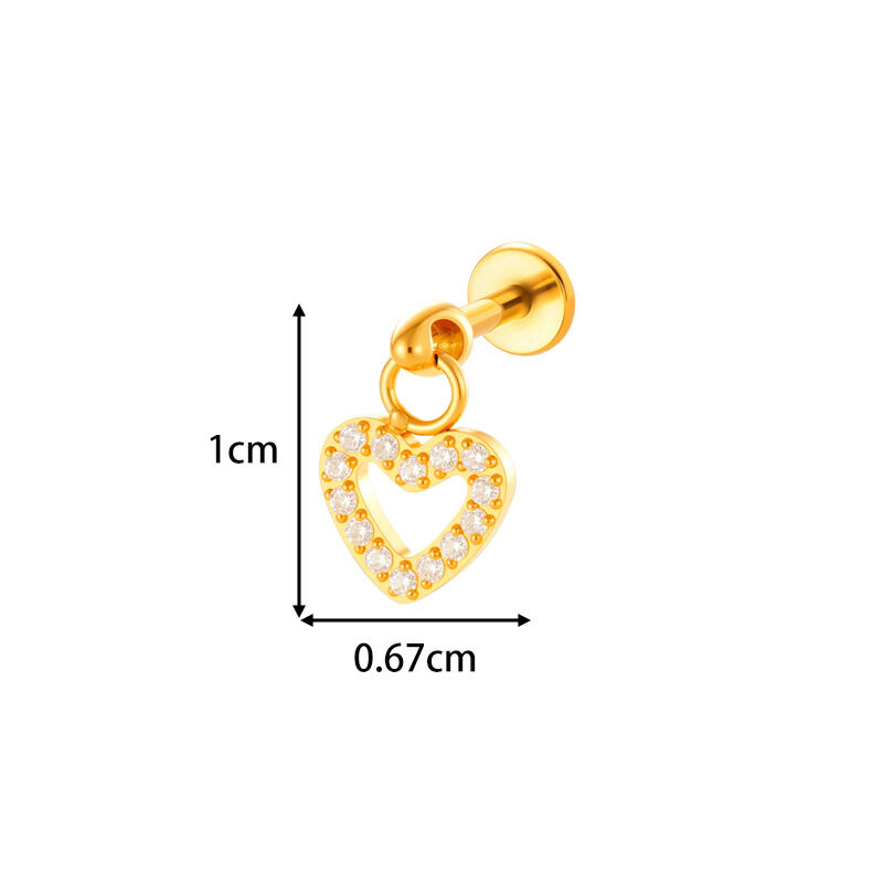 1 Piece Delicate Flower Titanium Zircon Women's Piercing Earrings h5 Picture2