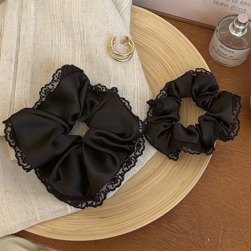 1 Piece Romantic Black Lace Polyester Women's Scrunchies