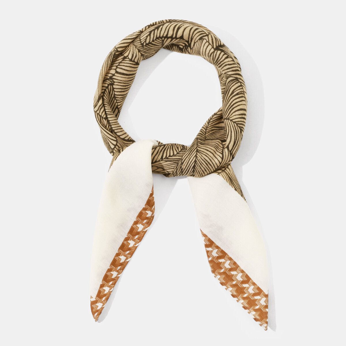 1 Stück Retro-Blatt-Polyester-Bandana 2